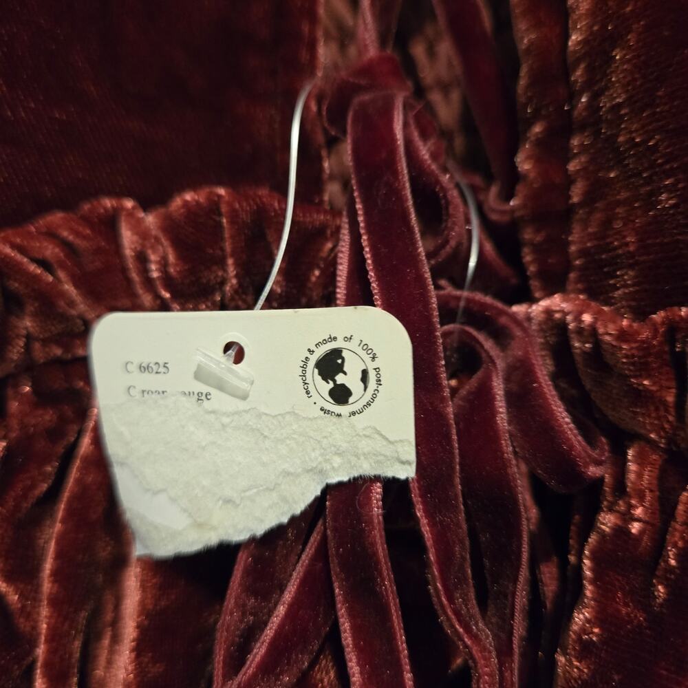 Free People Daphne Velvet Babydoll Dress. Smocked Renaissance Whimsigoth-Sz L - Picture 8 of 11